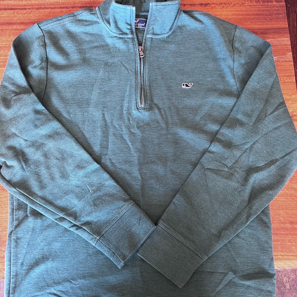 Vineyard Vines Men's Olive Zip-Up Sweater
